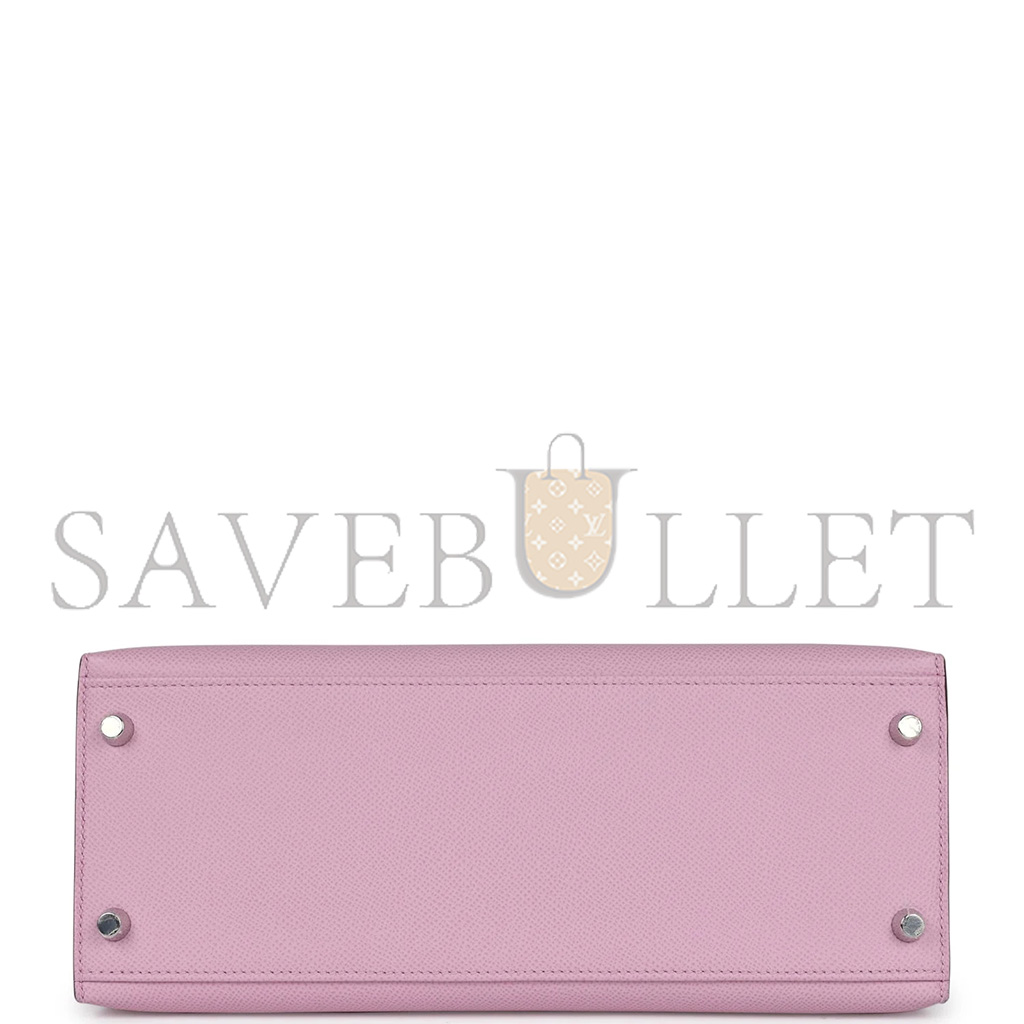 HERMÈS MASTER KELLY SELLIER 25 MAUVE SYLVESTRE EPSOM PALLADIUM HARDWARE (25*17*7cm)